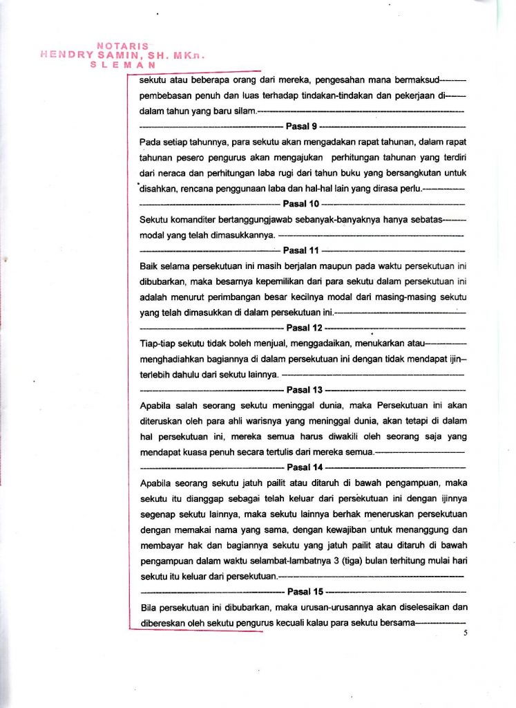 AKTA 6 CV Prima Abadi Jaya