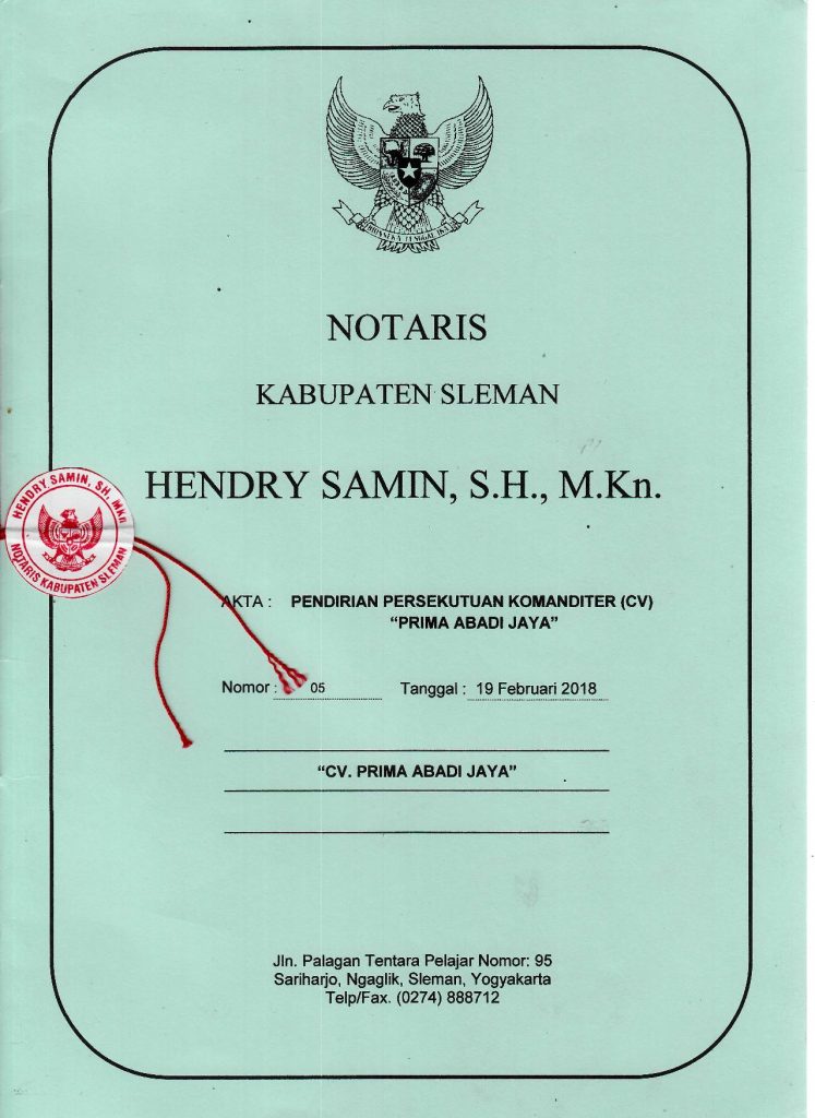 AKTA CV Prima Abadi Jaya